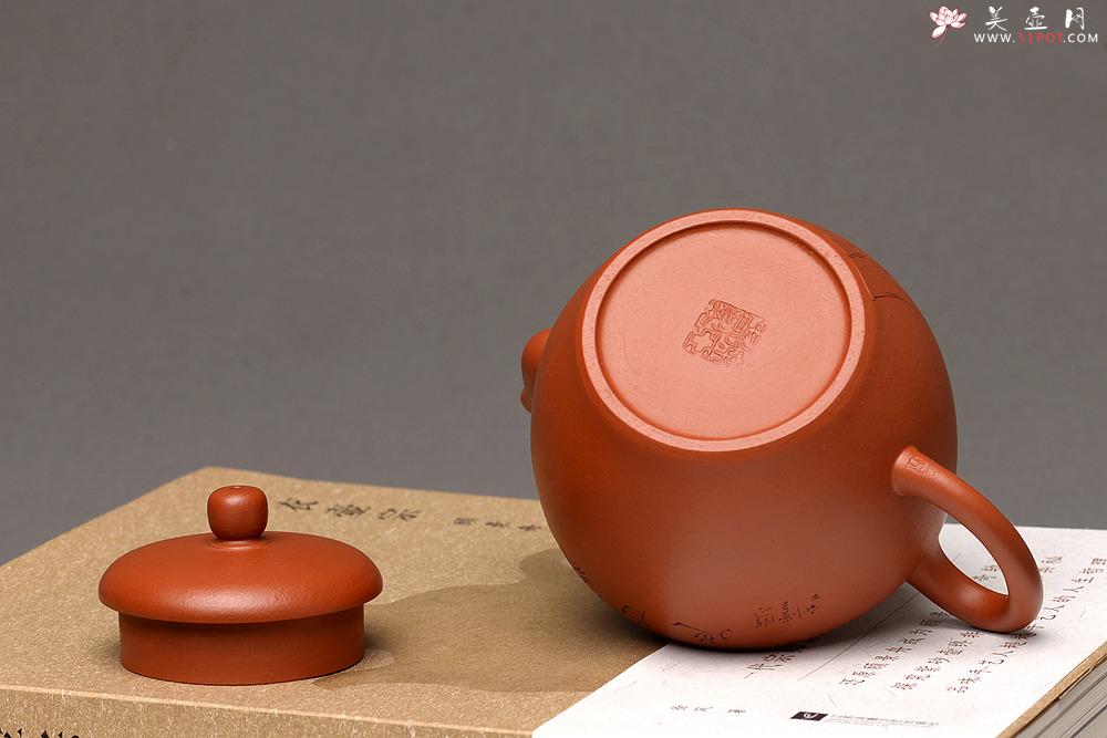 紫砂壶图片：徐亚春新品 优质朱泥 全手隐月 游心堂主人装饰 实用佳品 - 美壶网
