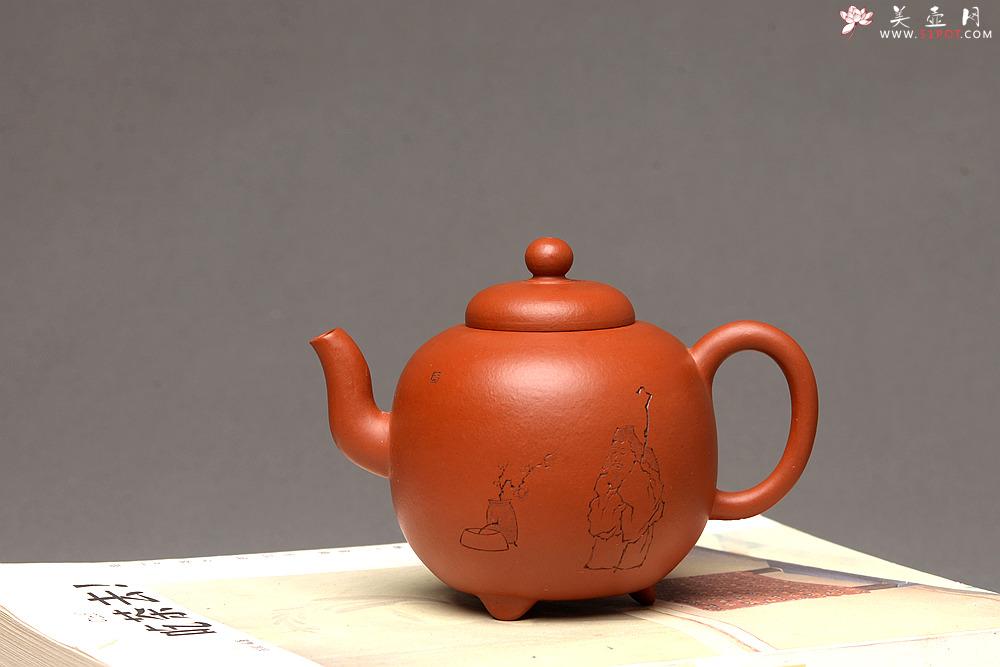 紫砂壶图片：徐亚春新品 优质朱泥 全手三足皓月 游心堂主人装饰 实用佳品 - 美壶网