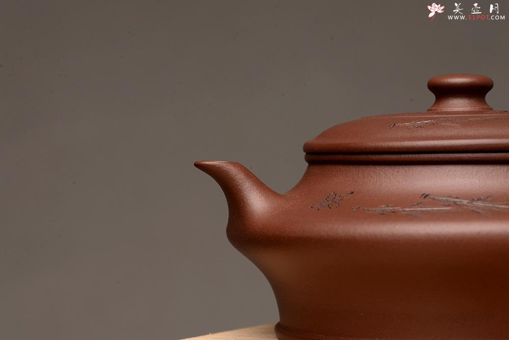 紫砂壶图片：吴杰全手新品 陆轶舟精心装饰 文雅秀气 全手虚扁 - 美壶网