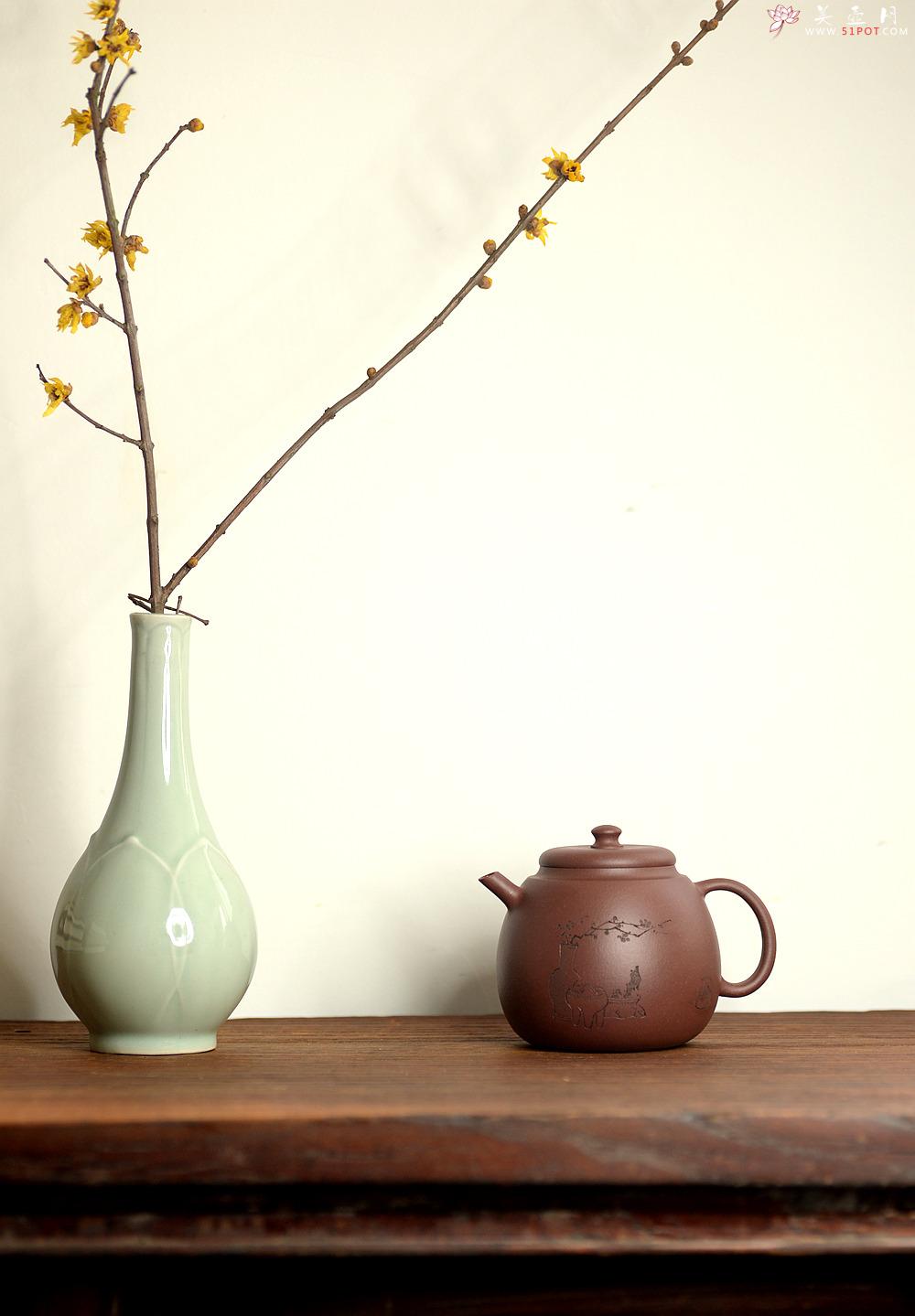 紫砂壶图片：美壶特惠 俞欣荣新品 经典之作 钢管直流~独孔 古拙有味 盉式茗壶  - 美壶网