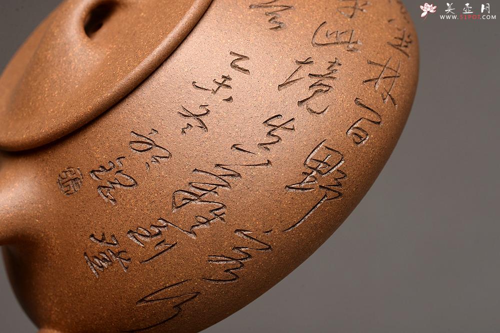 紫砂壶图片：陈进新品 张听刚装饰  雍容华贵 全手大石瓢 - 美壶网