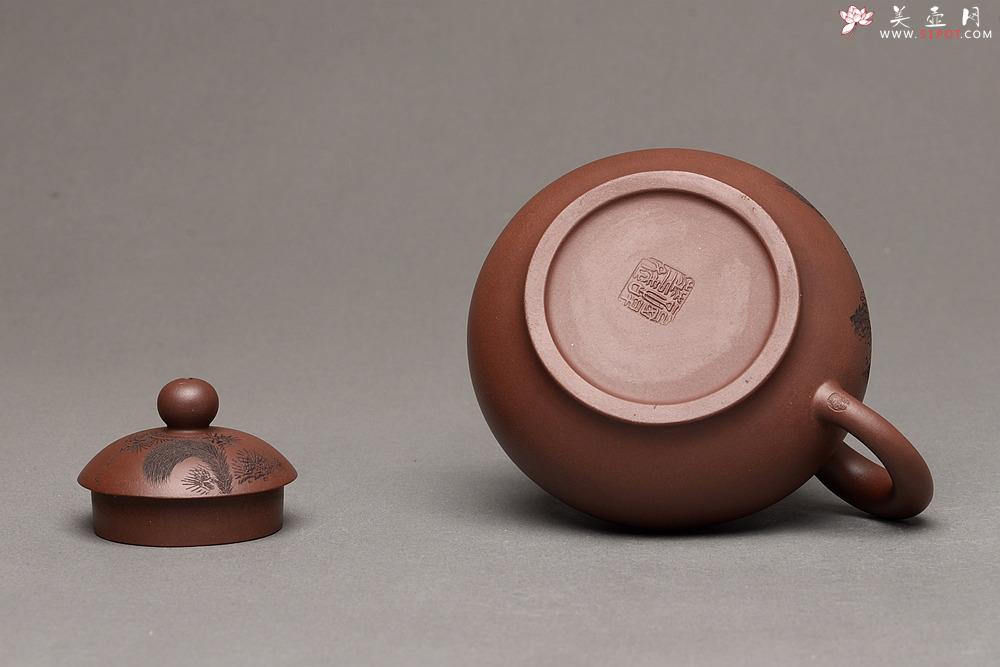 紫砂壶图片：美壶特惠 谭华斌近作 道洪风格之珠韵 刻绘精细生动  - 美壶网