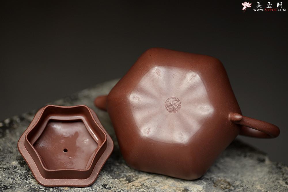 紫砂壶图片：许学军老师经典作品 雍容华贵 气度不凡 全手六角莲子 - 美壶网