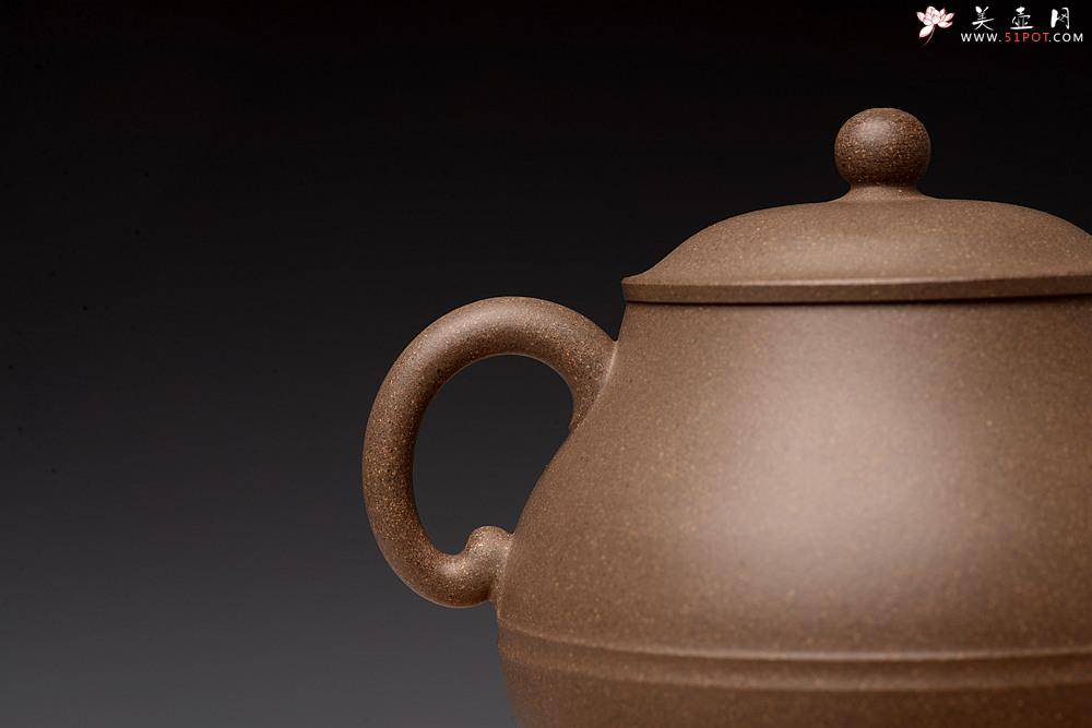 紫砂壶图片：钱林芳全手作品 汉隐壶 优质青灰泥 韵味独特 饱满俊雅 - 美壶网