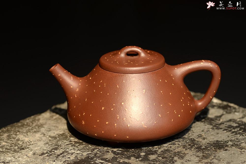 紫砂壶图片：骨肉均挺 迷人铺砂 巧克力之全手子冶石瓢 - 美壶网
