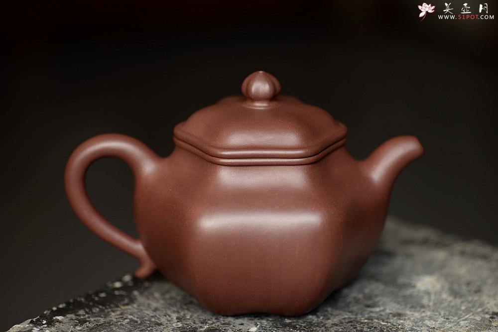 紫砂壶图片：许学军老师经典作品 雍容华贵 气度不凡 全手六角莲子 - 美壶网