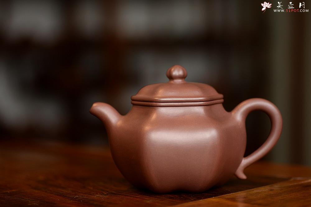 紫砂壶图片：许学军老师经典作品 雍容华贵 气度不凡 全手六角莲子 - 美壶网