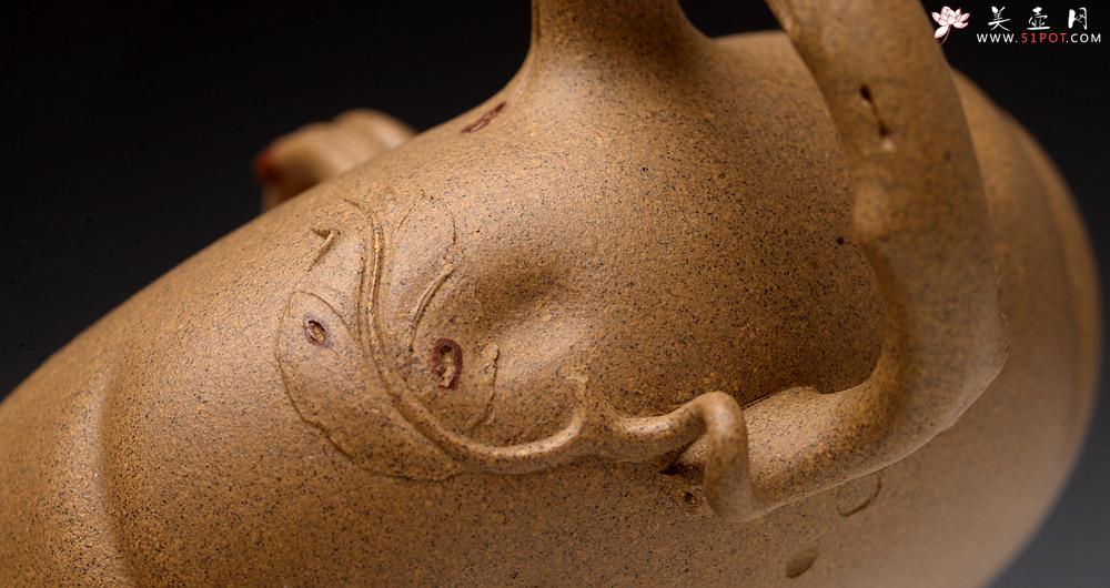 紫砂壶图片：高雪琴新作 优质老段泥 贴叶灵动 大口实用 全手春趣 - 美壶网