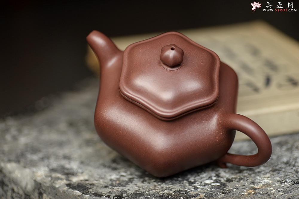 紫砂壶图片：许学军老师经典作品 雍容华贵 气度不凡 全手六角莲子 - 美壶网