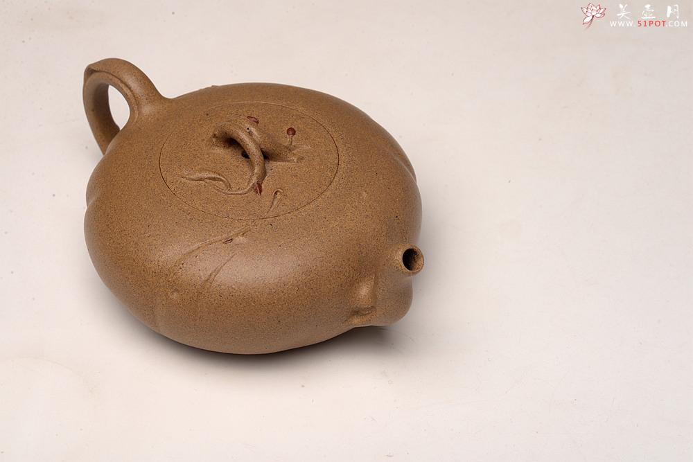 紫砂壶图片：高雪琴新作 优质老段泥 贴叶灵动 大口实用 全手春趣 - 美壶网