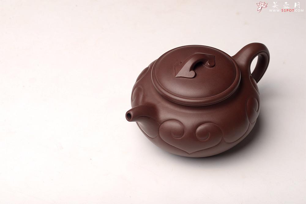 紫砂壶图片：顾小英丙申作品  优质老紫泥  仿古如意 大气稳重 - 美壶网