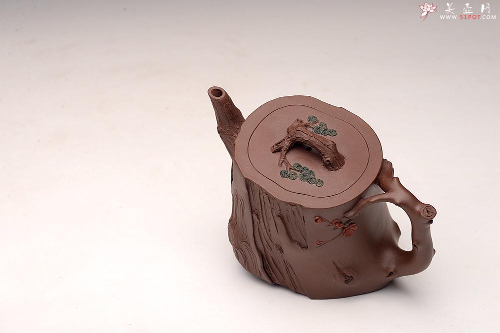 紫砂壶图片：单志萍新作 苍劲之意 古拙之风 全手松梅情深 经典作品 - 美壶网