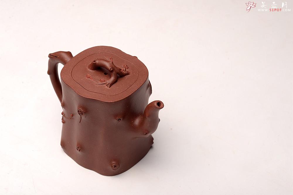 紫砂壶图片：单志萍丙申春精品 雄厚老辣 进步明显 全手混方梅桩 立体贴花 - 美壶网