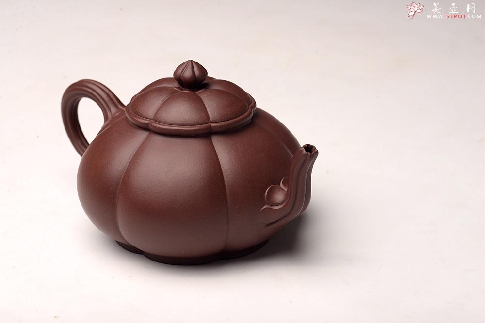 紫砂壶图片：气韵流畅 绽放之美 全手筋囊佳器 六瓣莲花 - 美壶网