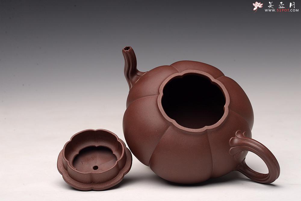 紫砂壶图片：气韵流畅 绽放之美 全手筋囊佳器 六瓣莲花 - 美壶网