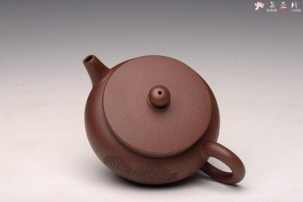 紫砂壶图片：张听刚精心装饰  刻绘精彩 大口实用 全手巨轮珠 摹曼生画 - 美壶网