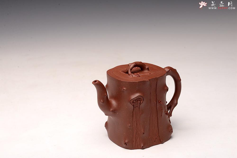 紫砂壶图片：单志萍丙申春精品 雄厚老辣 进步明显 全手混方梅桩 立体贴花 - 美壶网