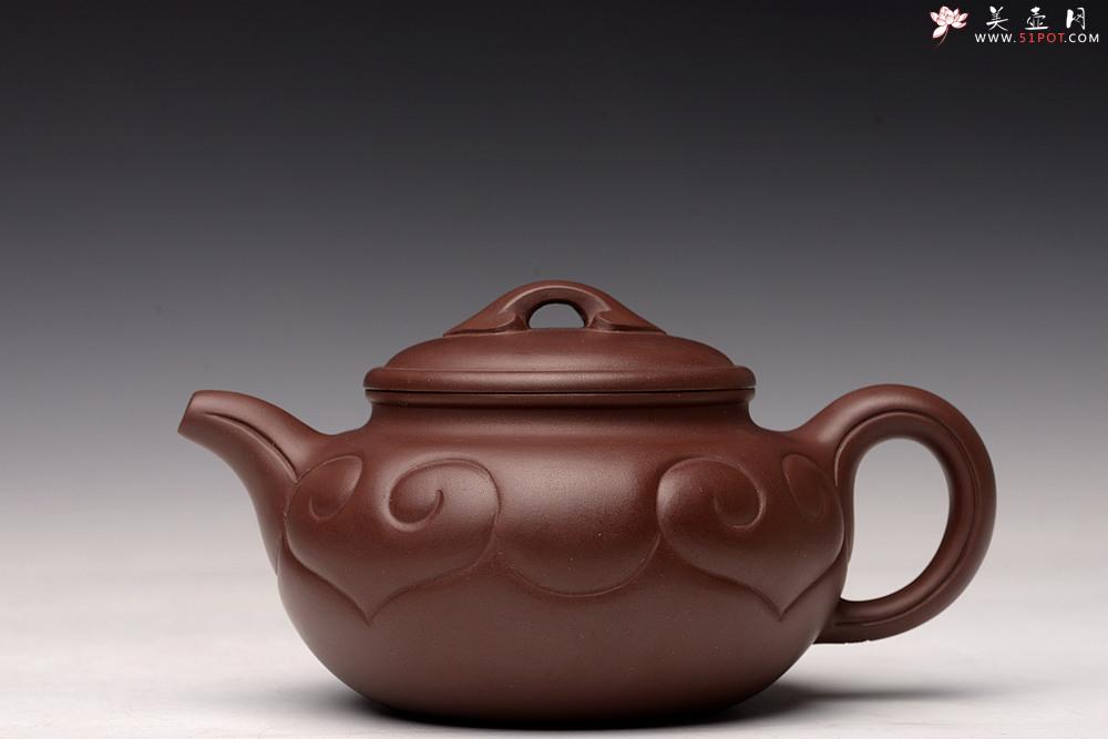 紫砂壶图片：顾小英丙申作品  优质老紫泥  仿古如意 大气稳重 - 美壶网