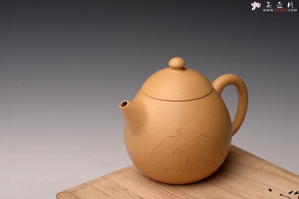 紫砂壶图片：传统器形  优质段泥 精工龙蛋 秀气可人 游心堂装饰 喜从天降 - 美壶网