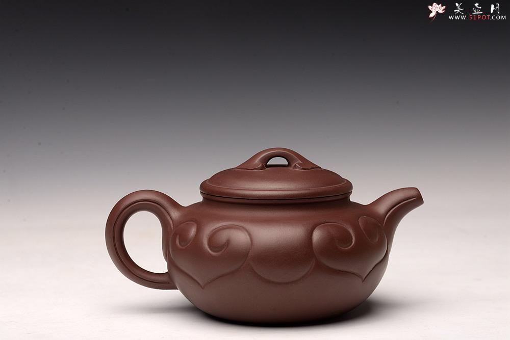 紫砂壶图片：顾小英丙申作品  优质老紫泥  仿古如意 大气稳重 - 美壶网