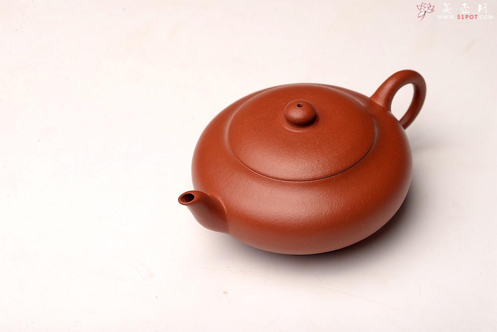 紫砂壶图片:王薇丙申全手 大口实用 清秀合手 小红泥虚扁 - 美壶网