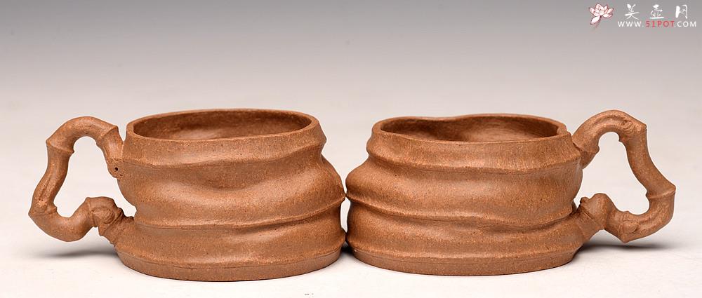 紫砂壶图片：林秀明丙申春 全手精品 文雅十足 原创作品 闻竹套组 耐品玩味~杯50cc - 美壶网