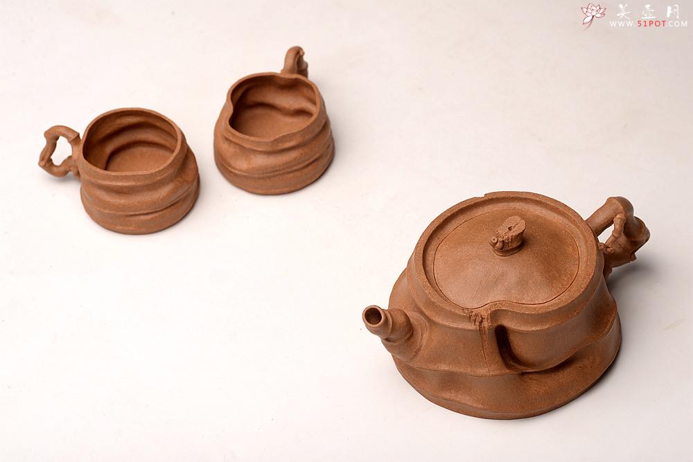 紫砂壶图片：林秀明丙申春 全手精品 文雅十足 原创作品 闻竹套组 耐品玩味~杯50cc - 美壶网