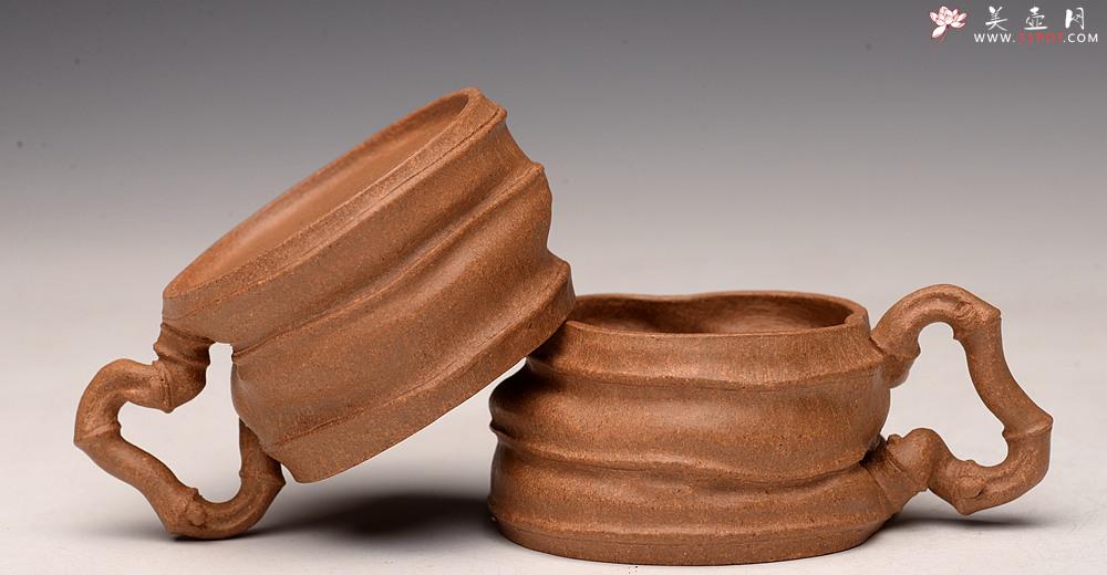 紫砂壶图片：林秀明丙申春 全手精品 文雅十足 原创作品 闻竹套组 耐品玩味~杯50cc - 美壶网