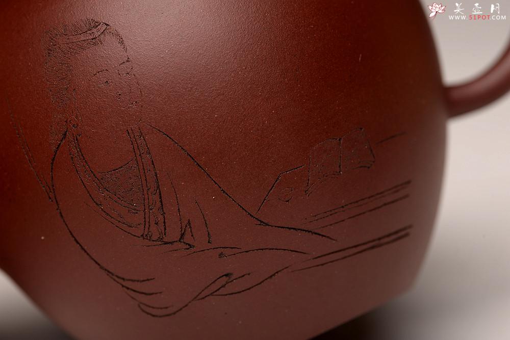 紫砂壶图片：饱满圆润 陈国良款式  一粒珠 游心堂主人装饰 - 美壶网