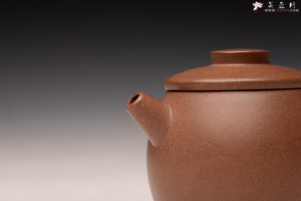 紫砂壶图片：耿其群全手作品 摹古巨轮 优质段泥 古朴拙雅 - 美壶网