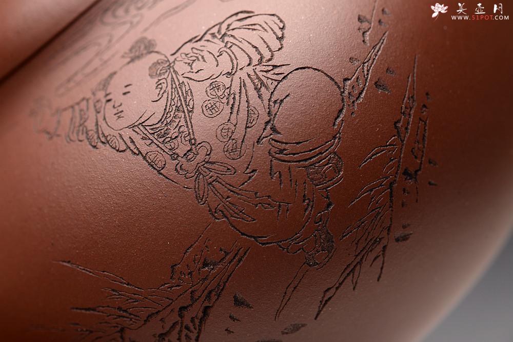 紫砂壶图片：张云熙精品之作 富有逸趣 传统器形 饱满可人 童子接福 茄瓜 - 美壶网