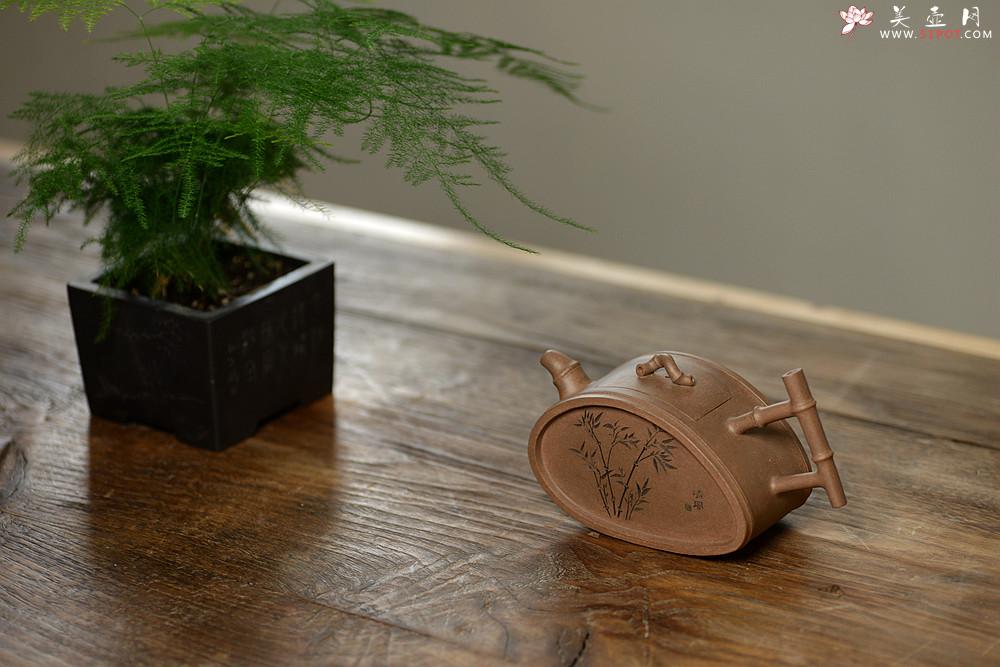 紫砂壶图片：耿其群创意新作 个性演绎 别具意趣  全手清风竹段  - 美壶网