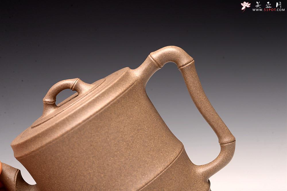 紫砂壶图片：储亚全手获奖作 秀竹套具 颇具难度 灵秀出尘 青段 - 美壶网