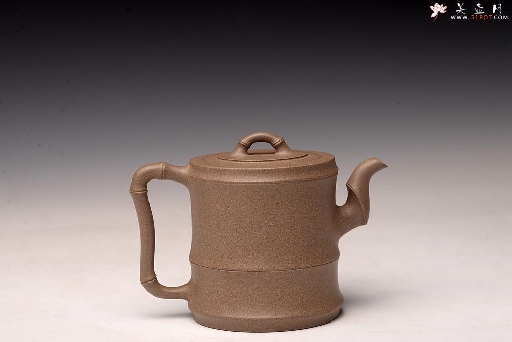 紫砂壶图片：储亚全手获奖作 秀竹套具 颇具难度 灵秀出尘 青段 - 美壶网