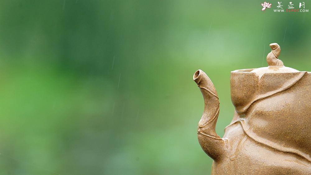 紫砂壶图片：林秀明丙申夏全手原创 摹竹韵寓隐逸之风  隐逸 养怡之福可得永年 - 美壶网