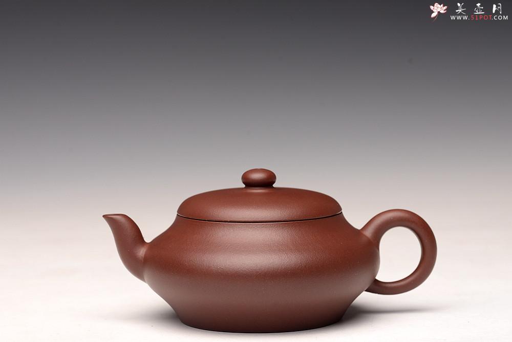 紫砂壶图片：邵春良近作  光素经典 传统全手技法 上下均刹凹 扁灯 优质老清水 - 美壶网