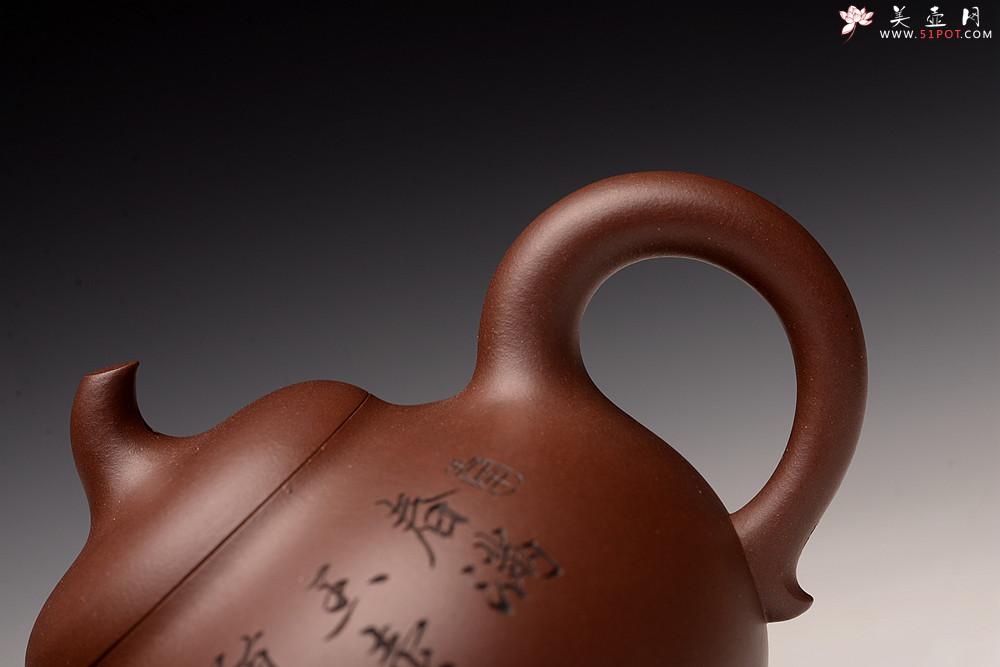 紫砂壶图片：张云熙精品之作 富有逸趣 传统器形 饱满可人 童子接福 茄瓜 - 美壶网