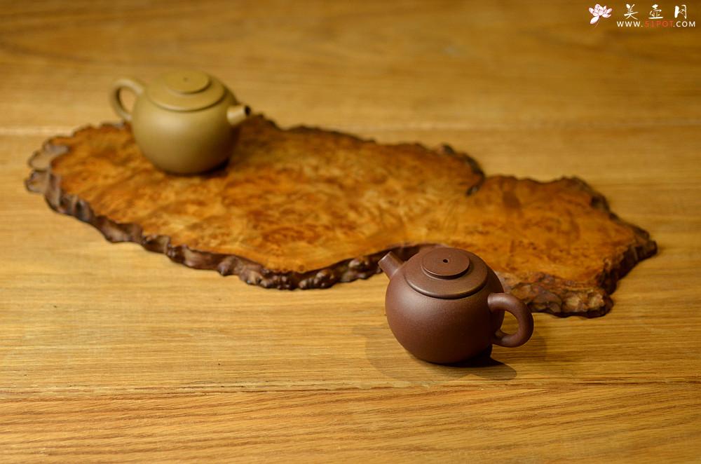 紫砂壶图片：美壶特惠 茶人最爱 古朴小品 实用小巨轮~紫泥 段泥一对 - 美壶网