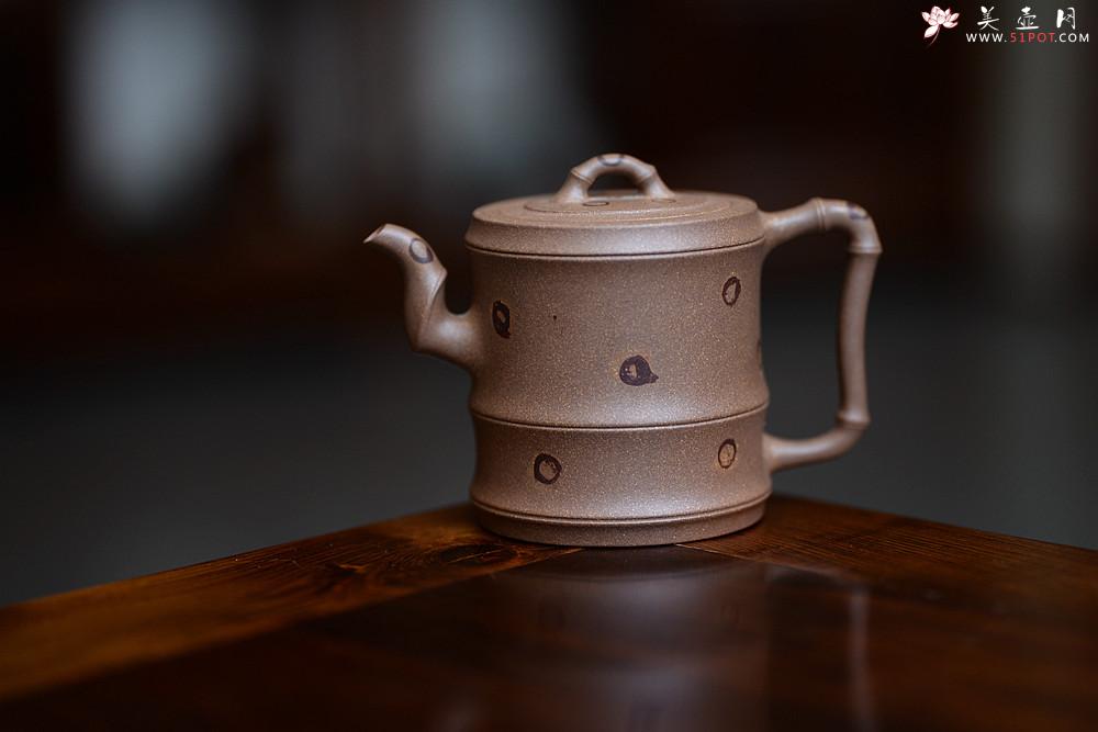 紫砂壶图片：储亚丙申夏全手新作 小秀竹套具 颇具难度 灵秀出尘 优质老段 - 美壶网