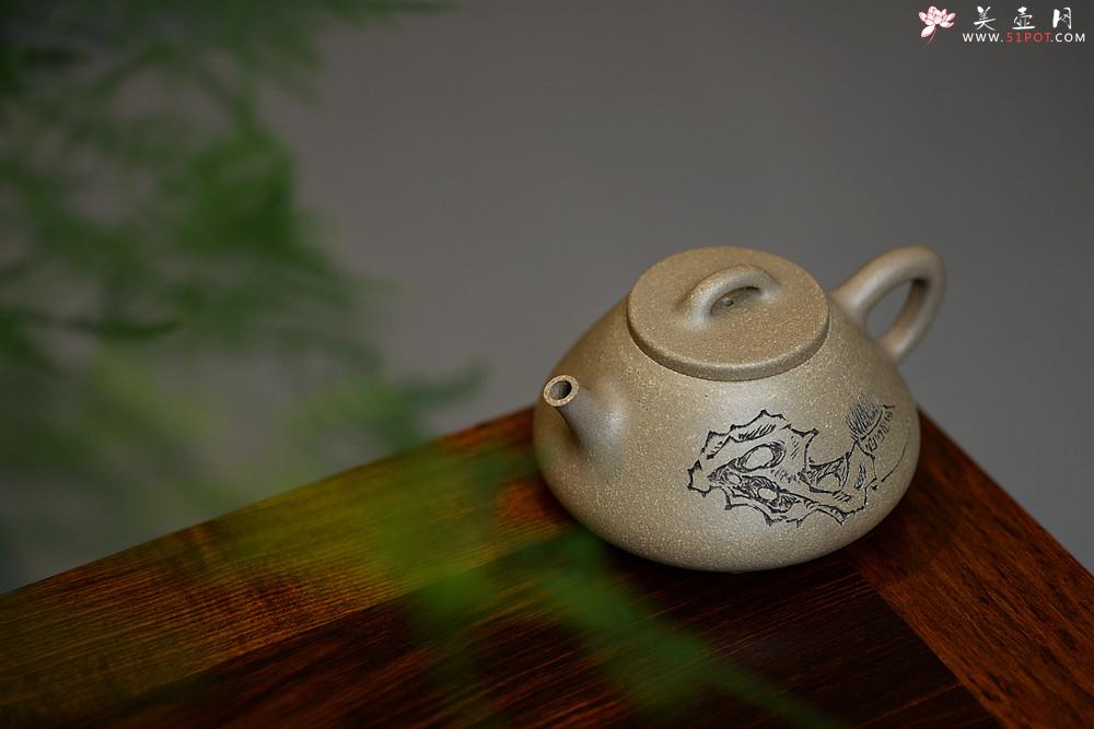 紫砂壶图片：周路健丙申夏全手新作  古意盎然 优质青段 心舟石瓢 陆轶舟文气装饰 - 美壶网
