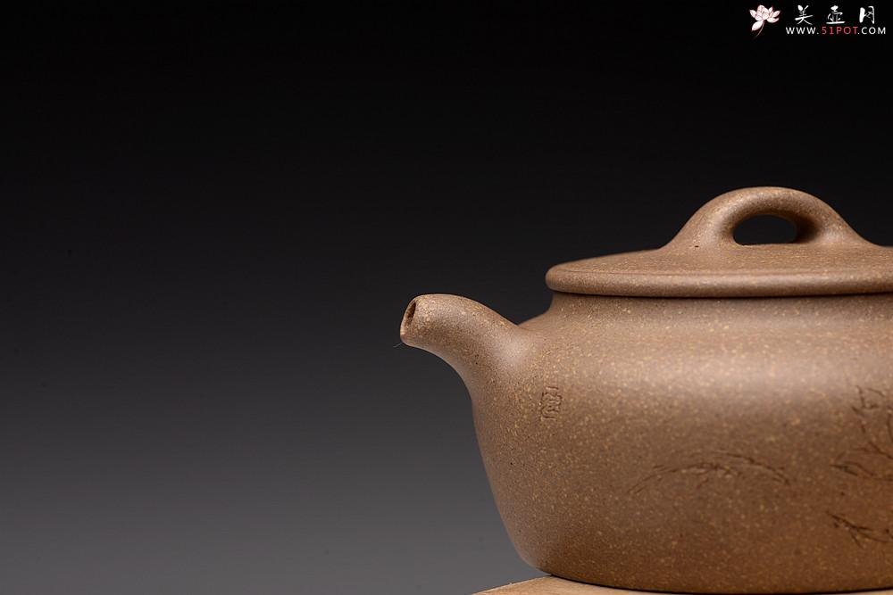 紫砂壶图片：周路健全手新作 过桥扁腹 大口小品实用 陆轶舟装饰 - 美壶网