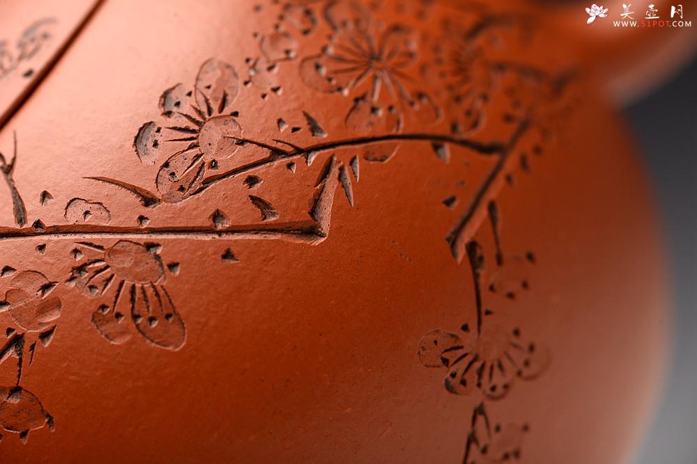 紫砂壶图片：传统经典 娇艳小巧 徐亚春全手西施  陆轶舟老师装饰 梅竹双清 - 美壶网