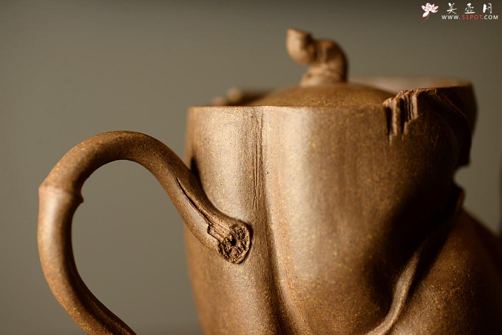 紫砂壶图片:林秀明丙申夏全手原创 摹竹韵寓隐逸之风 隐逸二式 养怡之福可得永年 - 美壶网