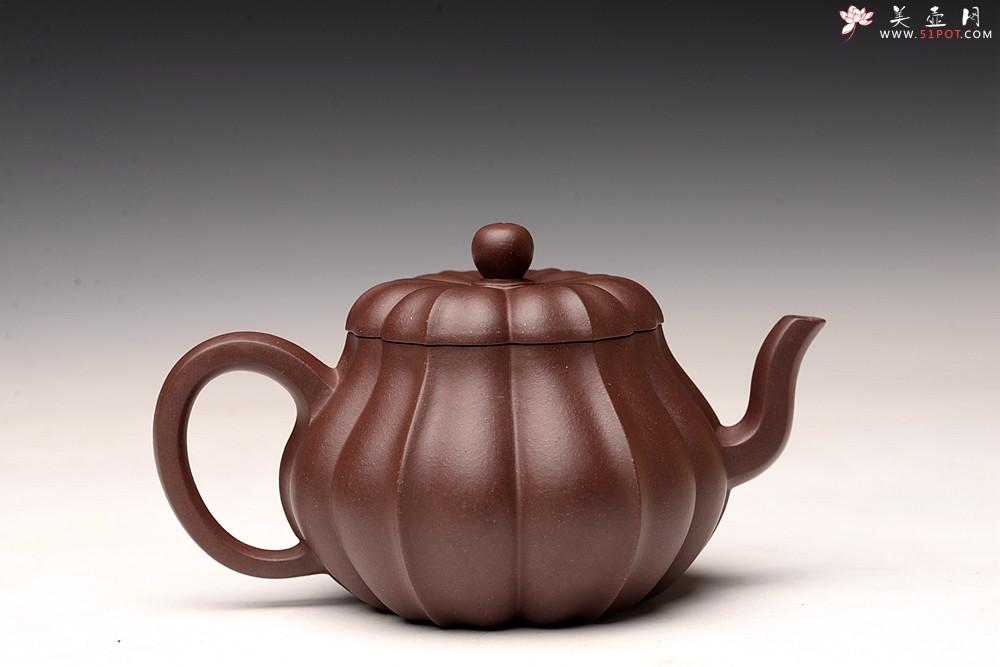 紫砂壶图片：酒虎丙申夏全手摹古 陈腐老紫泥  菱花 精美筋纹  进步之作 - 美壶网