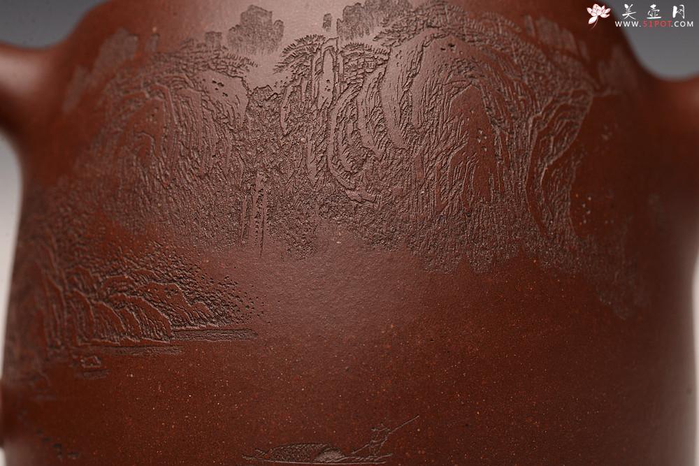 紫砂壶图片：通景山水 丰润挺拔  优质地槽青 全手大汉铎 - 美壶网