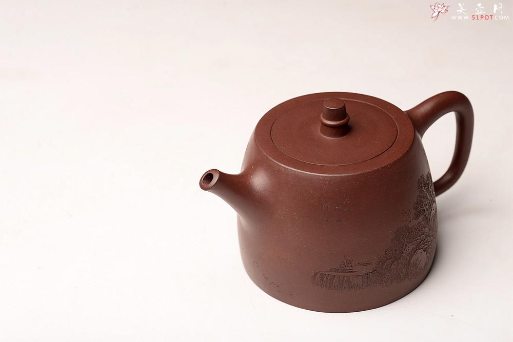 紫砂壶图片：通景山水 丰润挺拔  优质地槽青 全手大汉铎 - 美壶网