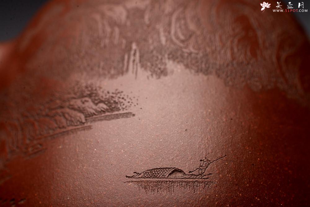 紫砂壶图片：通景山水 丰润挺拔  优质地槽青 全手大汉铎 - 美壶网