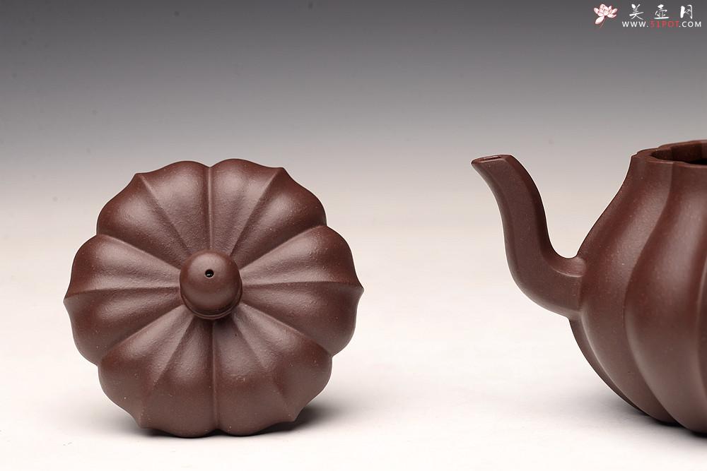 紫砂壶图片：酒虎丙申夏全手摹古 陈腐老紫泥  菱花 精美筋纹  进步之作 - 美壶网