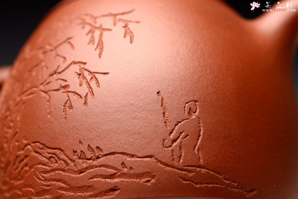 紫砂壶图片：文人作品 全手摹古秦权 储云高徒潘晓鸣装饰 格调高画意深  - 美壶网