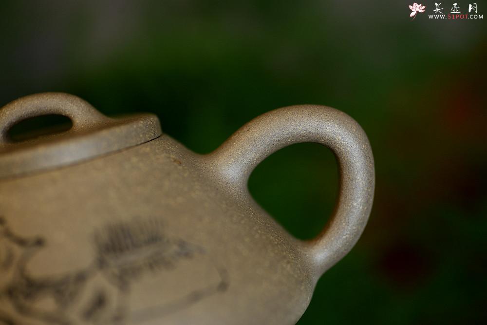 紫砂壶图片：周路健丙申夏全手新作  古意盎然 优质青段 心舟石瓢 陆轶舟文气装饰 - 美壶网